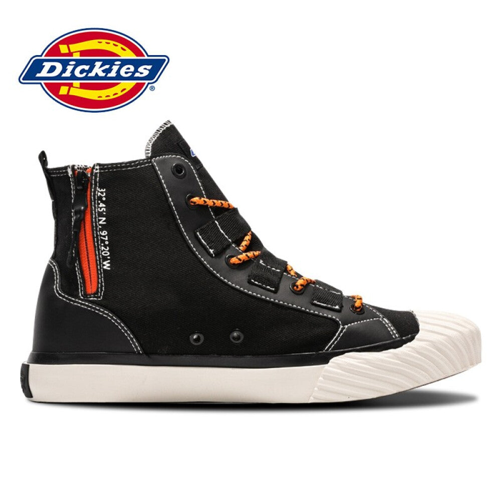 Dickies高帮帆布鞋男女布鞋学生韩版潮鞋子男女鞋情侣鞋 黑色(男女款) 42