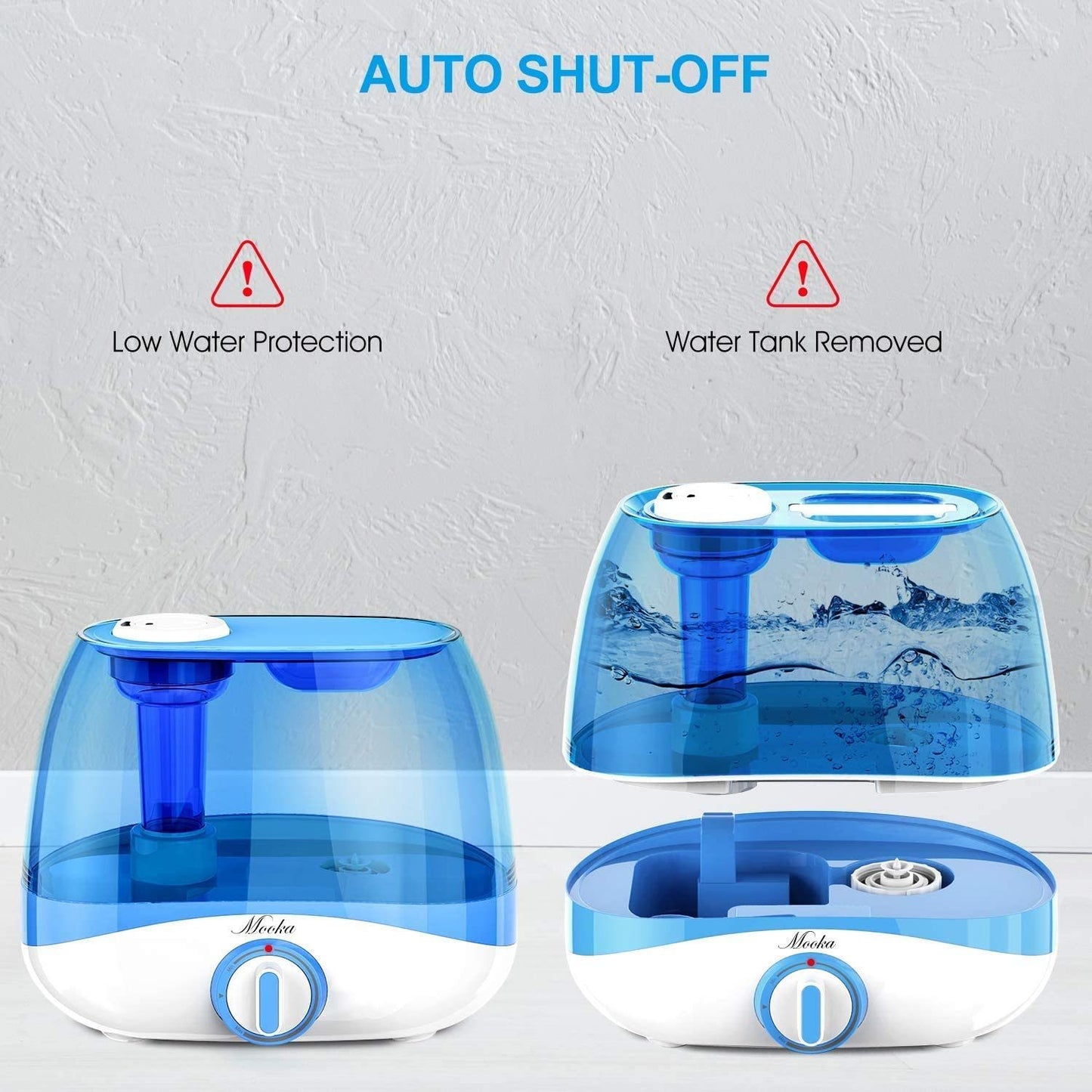 MOOKA 5L (1.32Gal) Ultrasonic Cool Mist Humidifier (Lasts up to 50 Hours)