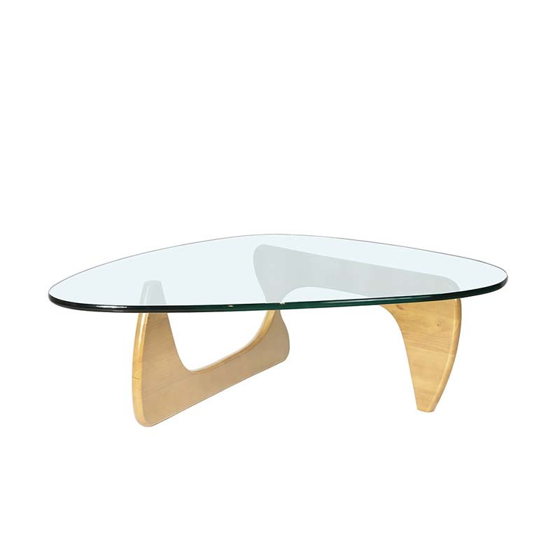Modern triangle shaped glass coffee table living room furniture