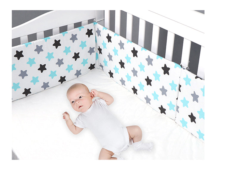 Baby Nursery Nordic Stars Design Baby Bed Thicken Bumper One-piece Crib Around Cushion Cot Protector Pillows Newborns Room Decor