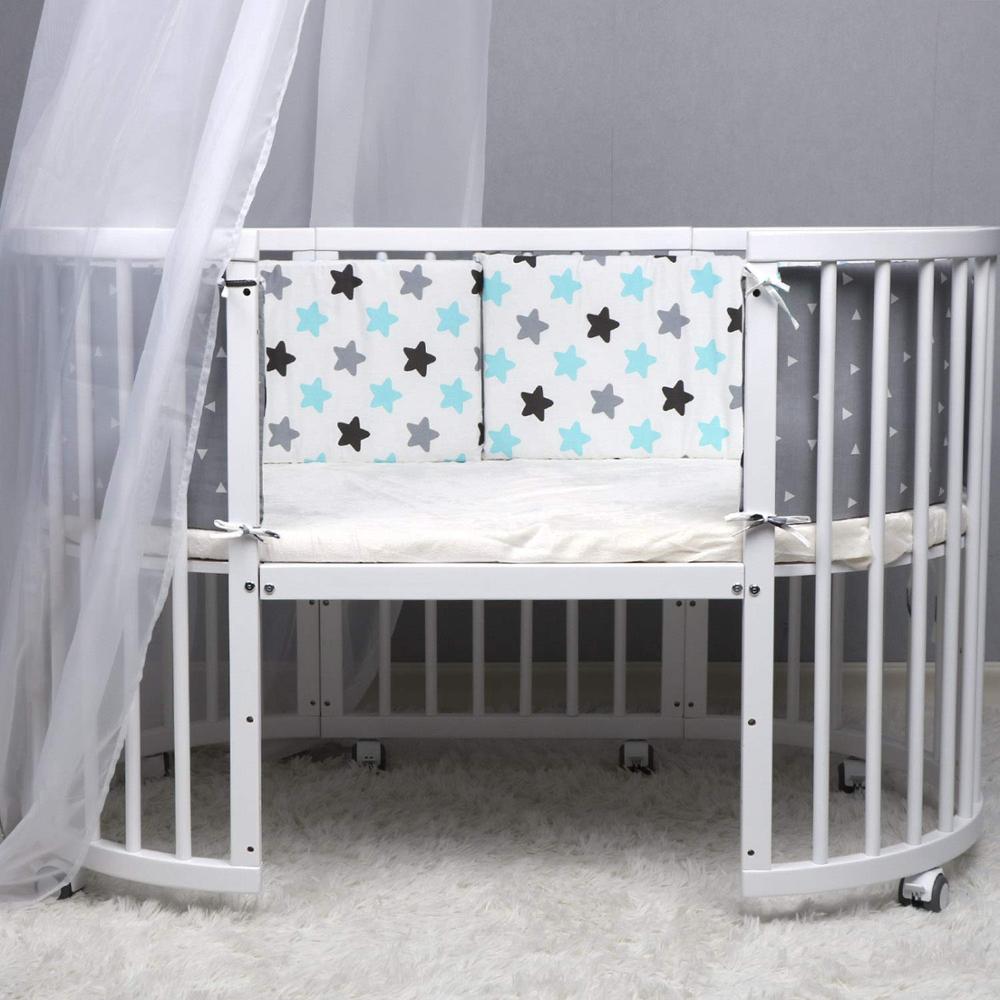 Baby Nursery Nordic Stars Design Baby Bed Thicken Bumper One-piece Crib Around Cushion Cot Protector Pillows Newborns Room Decor