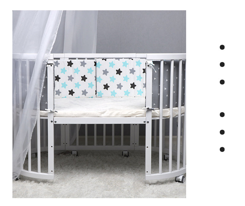 Baby Nursery Nordic Stars Design Baby Bed Thicken Bumper One-piece Crib Around Cushion Cot Protector Pillows Newborns Room Decor