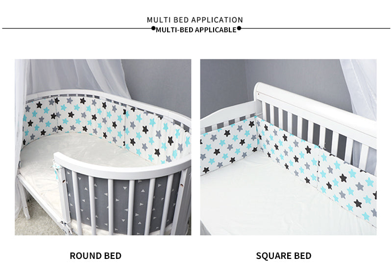 Baby Nursery Nordic Stars Design Baby Bed Thicken Bumper One-piece Crib Around Cushion Cot Protector Pillows Newborns Room Decor