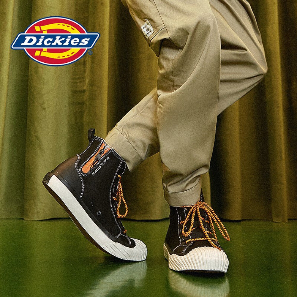 Dickies高帮帆布鞋男女布鞋学生韩版潮鞋子男女鞋情侣鞋 黑色（男女款） 44