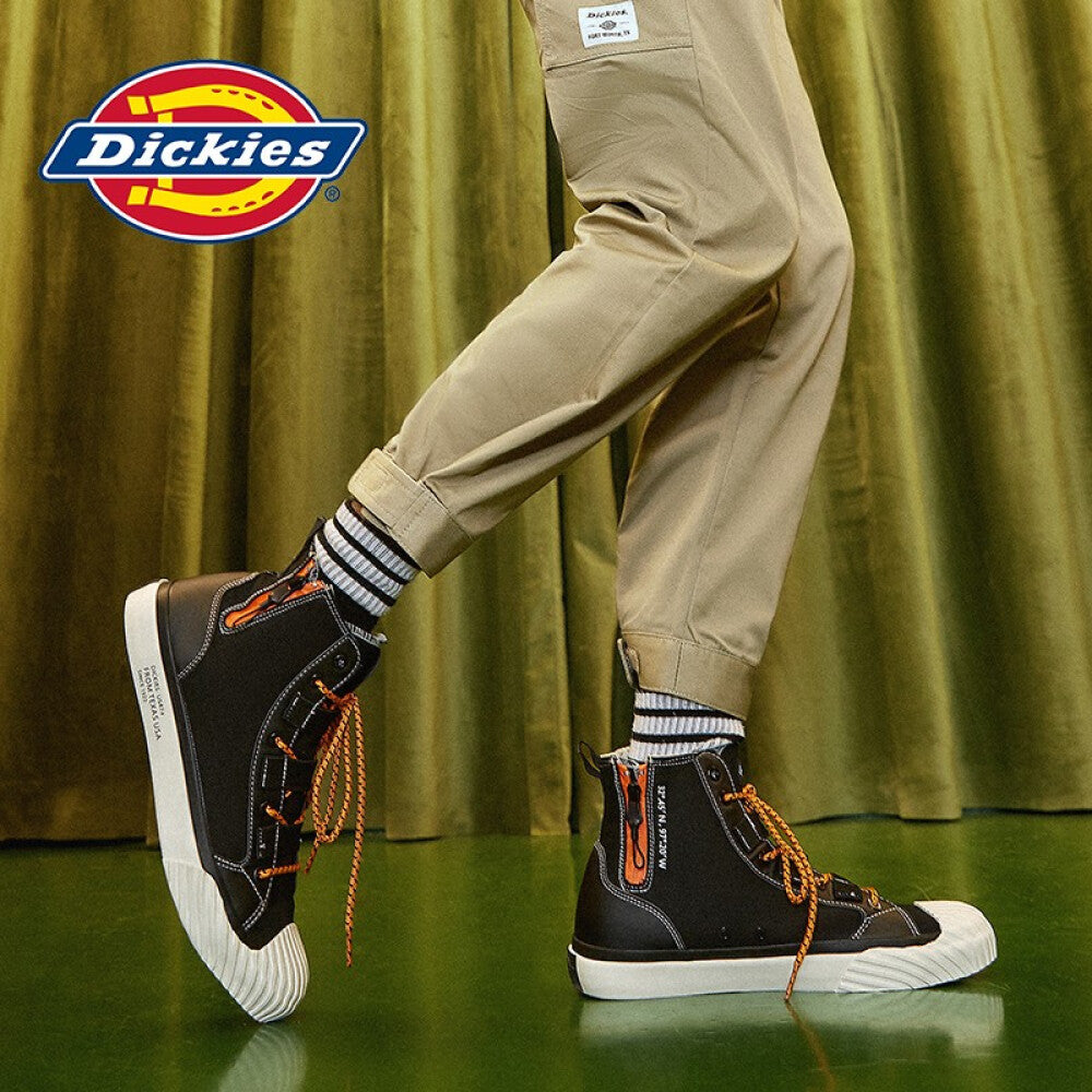 Dickies高帮帆布鞋男女布鞋学生韩版潮鞋子男女鞋情侣鞋 黑色（男女款） 42