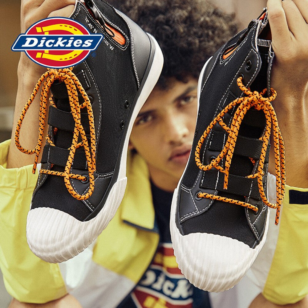Dickies高帮帆布鞋男女布鞋学生韩版潮鞋子男女鞋情侣鞋 黑色（男女款） 42