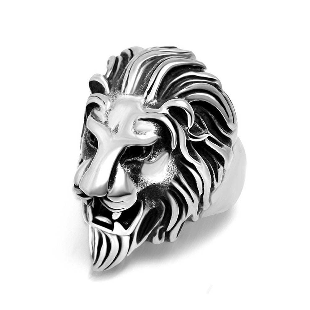 Fashion Trend Of Titanium Steel Jewelry Jewelry Alternative Lion Head Animal Ring Burst Models  RD185