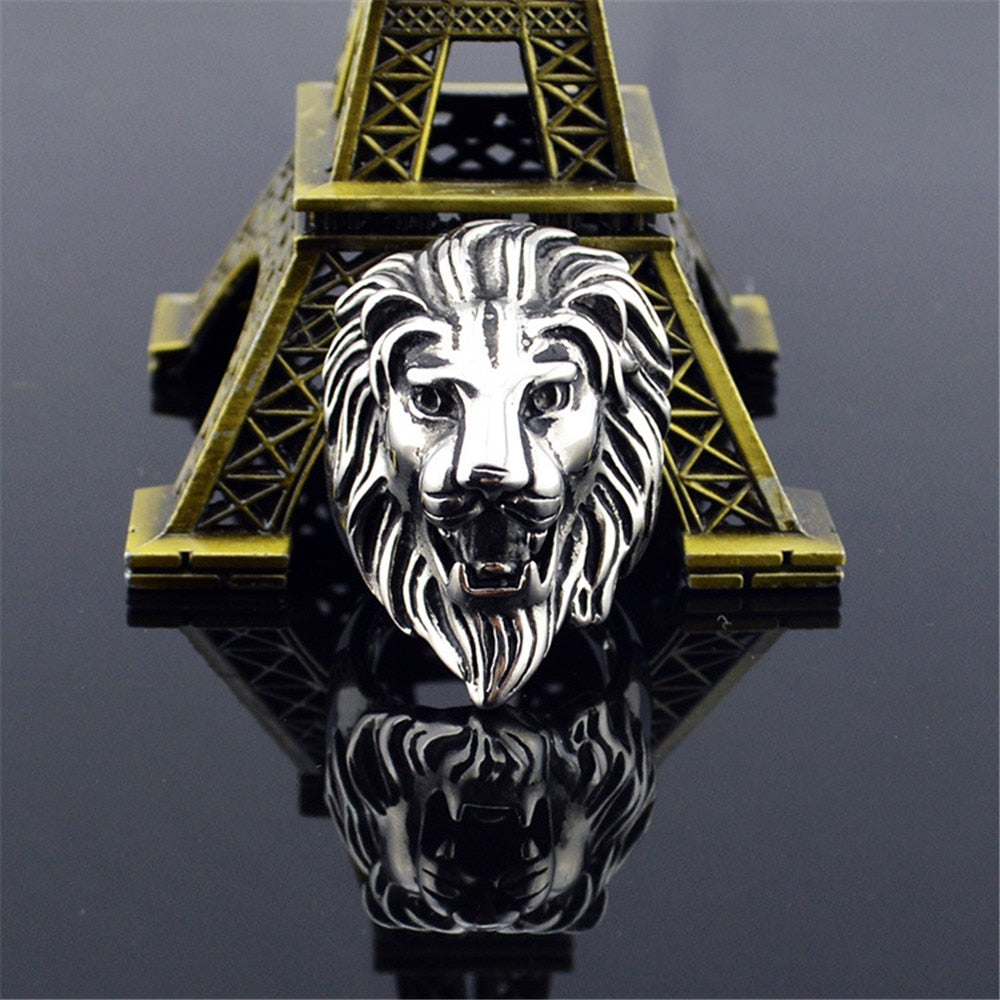 Fashion Trend Of Titanium Steel Jewelry Jewelry Alternative Lion Head Animal Ring Burst Models  RD185