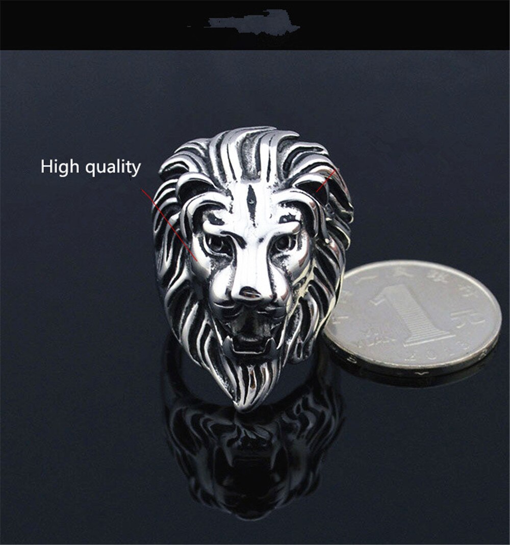 Fashion Trend Of Titanium Steel Jewelry Jewelry Alternative Lion Head Animal Ring Burst Models  RD185