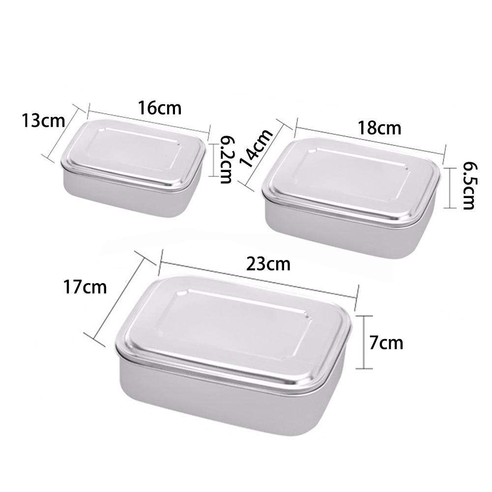 Stainless Steel Lunch Box Free Bread Box Flexible Separation Metal Lunch Case Sustainable Suitable For Hiking School Children