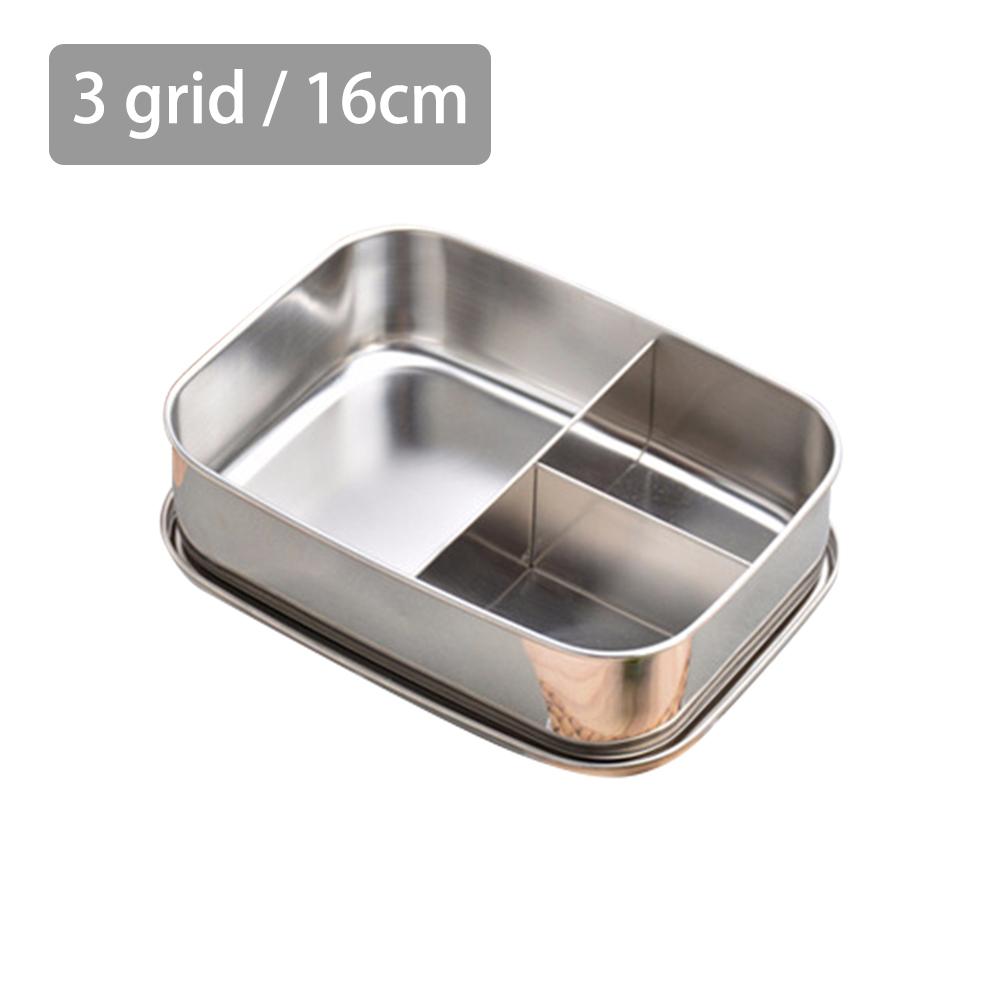 Stainless Steel Lunch Box Free Bread Box Flexible Separation Metal Lunch Case Sustainable Suitable For Hiking School Children
