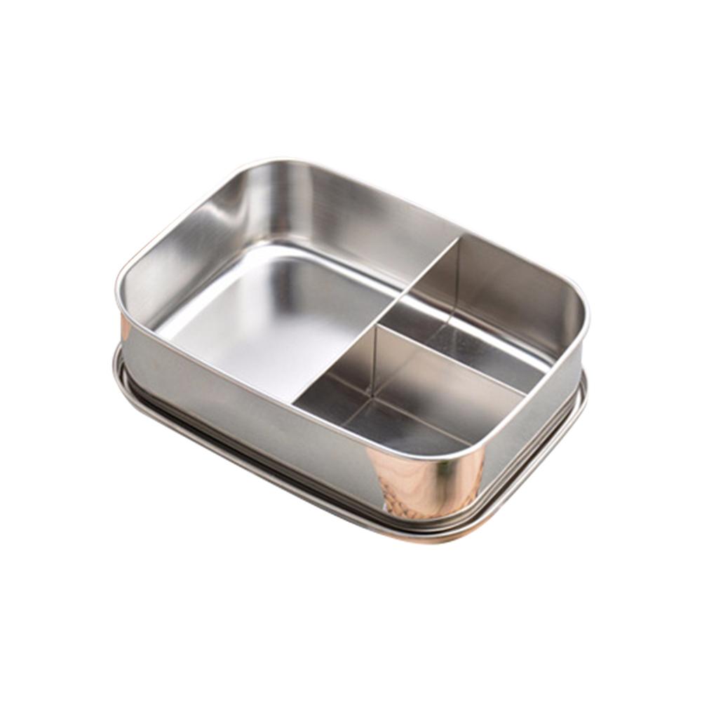 Stainless Steel Lunch Box Free Bread Box Flexible Separation Metal Lunch Case Sustainable Suitable For Hiking School Children