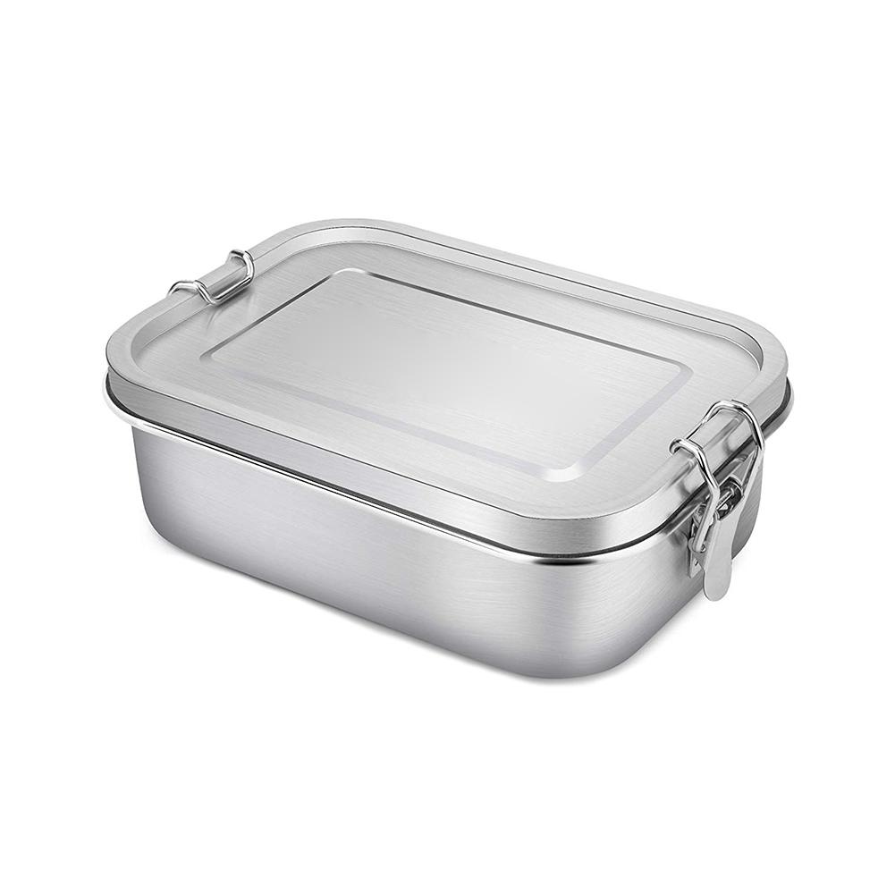 Stainless Steel Lunch Box Free Bread Box Flexible Separation Metal Lunch Case Sustainable Suitable For Hiking School Children