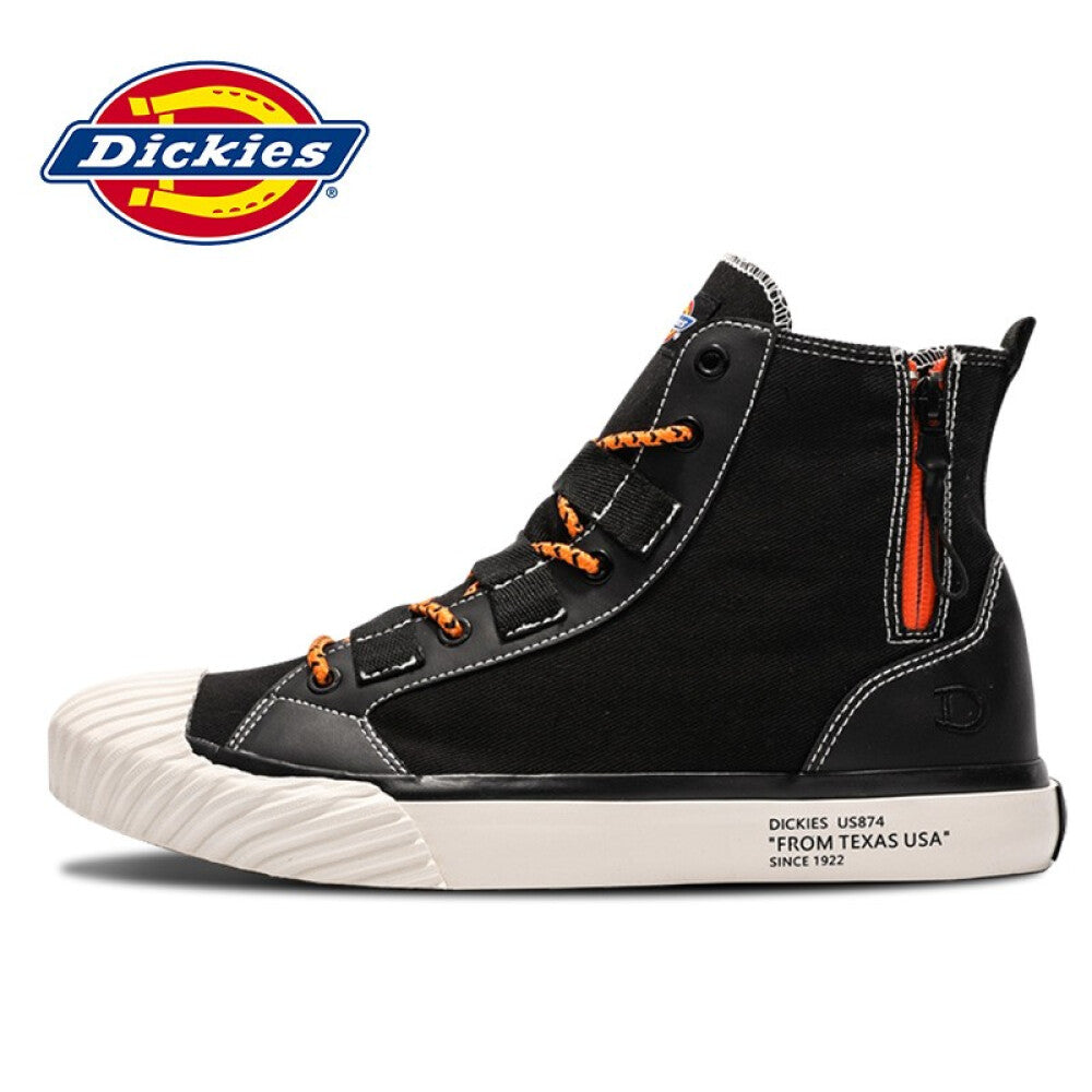 Dickies高帮帆布鞋男女布鞋学生韩版潮鞋子男女鞋情侣鞋 黑色（男女款） 42