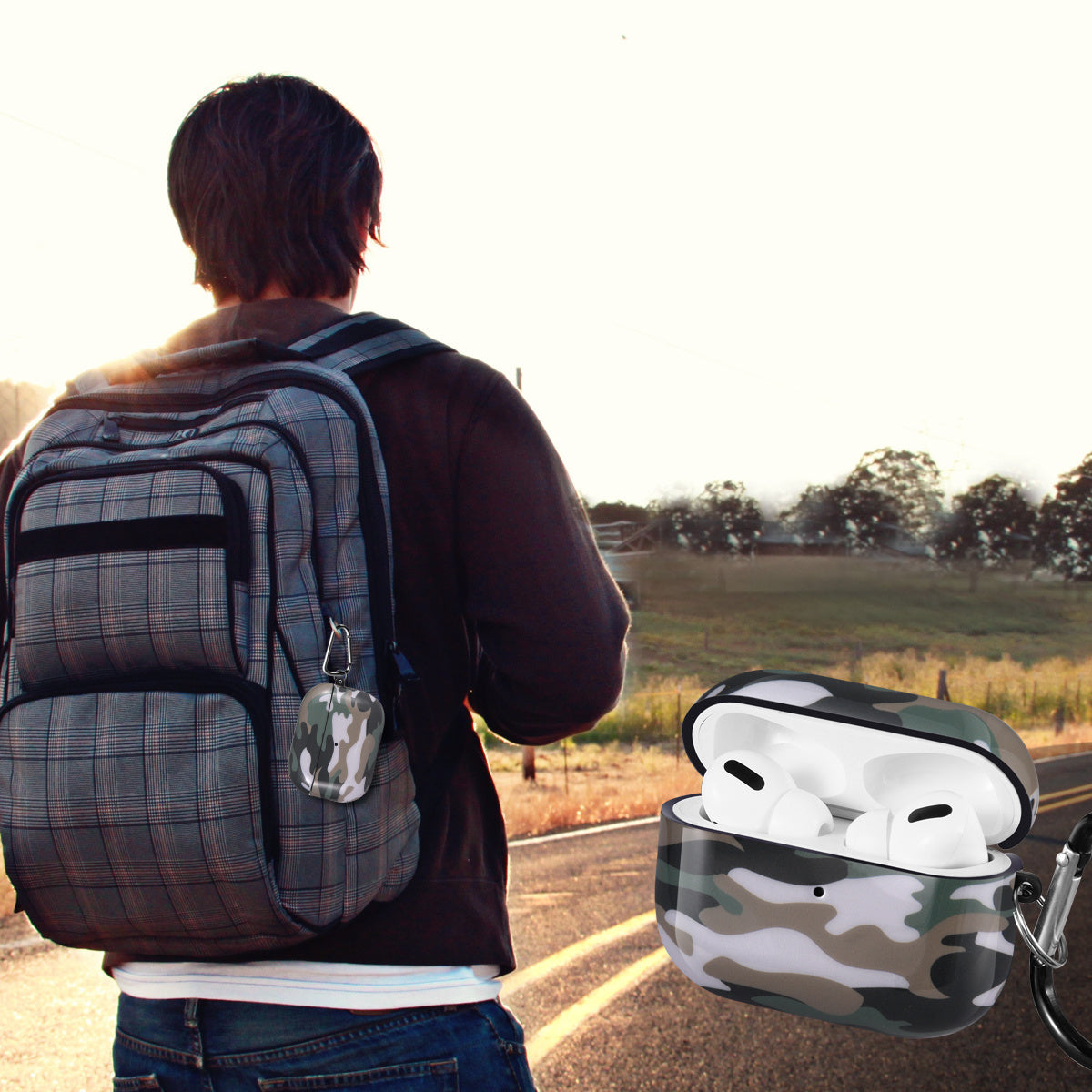 Airpods Pro Case Cover with Sunflower Skin,OLEBAND Cute Hard Protective Shockproof Accessory with Keychain for Men Women and Girls,Compatible for Apple Airpods Pro 3 Charging Case Front LED Visible