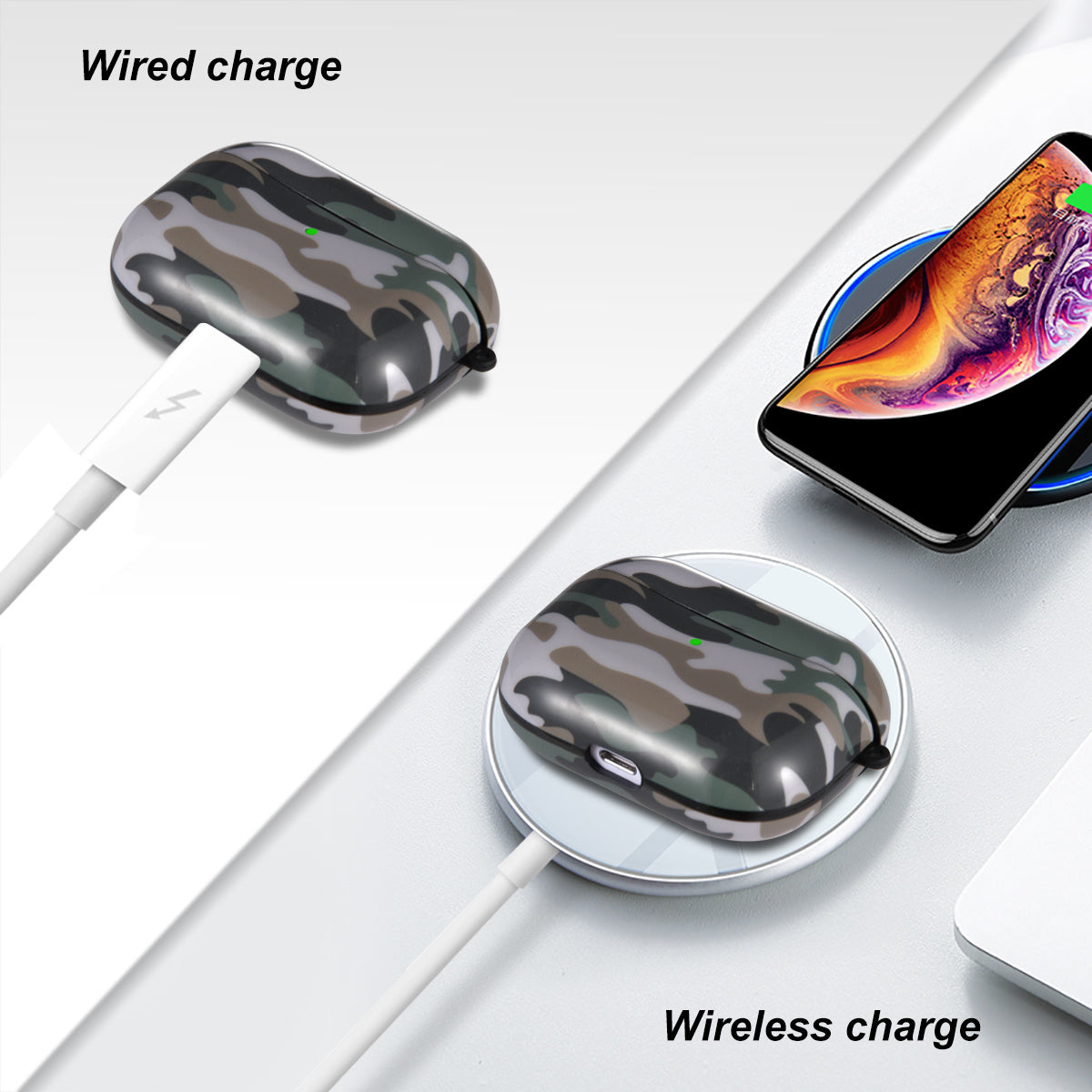 Airpods Pro Case Cover with Sunflower Skin,OLEBAND Cute Hard Protective Shockproof Accessory with Keychain for Men Women and Girls,Compatible for Apple Airpods Pro 3 Charging Case Front LED Visible