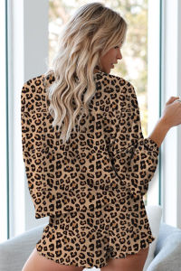 Womens Tie Dye Printed Ruffle Short Pajamas Set Long Sleeve Tops and Shorts PJ Set Loungewear Nightwear Sleepwear