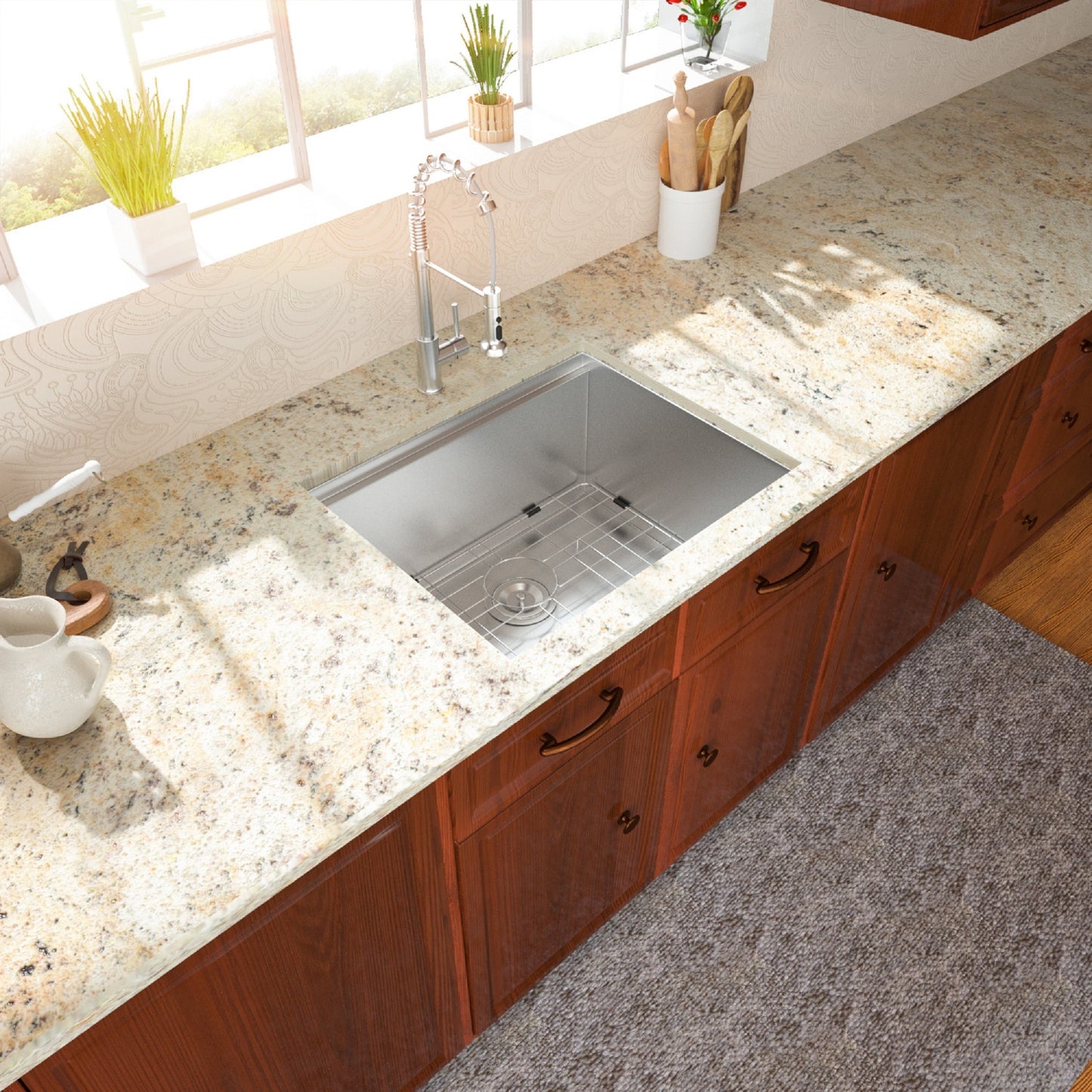 Lordear Undermount  Stainless Steel Kitchen Sink Ledge Workstation Deep Single Bowl 16 Gauge Kitchen Sink Basin