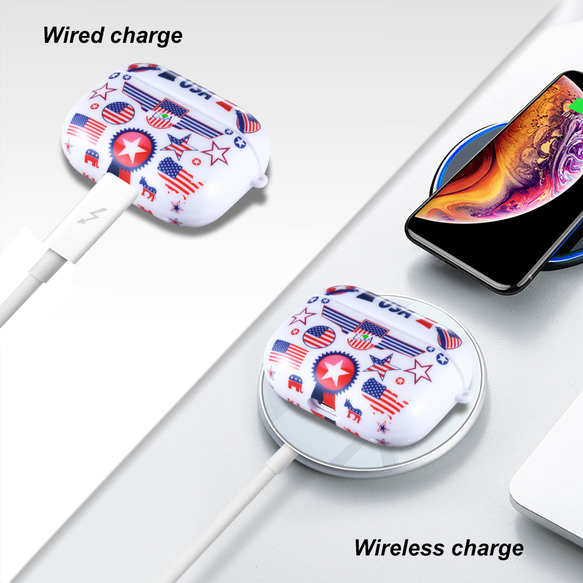 Airpods Pro Case Cover with Sunflower Skin,OLEBAND Cute Hard Protective Shockproof Accessory with Keychain for Men Women and Girls,Compatible for Apple Airpods Pro 3 Charging Case Front LED Visible