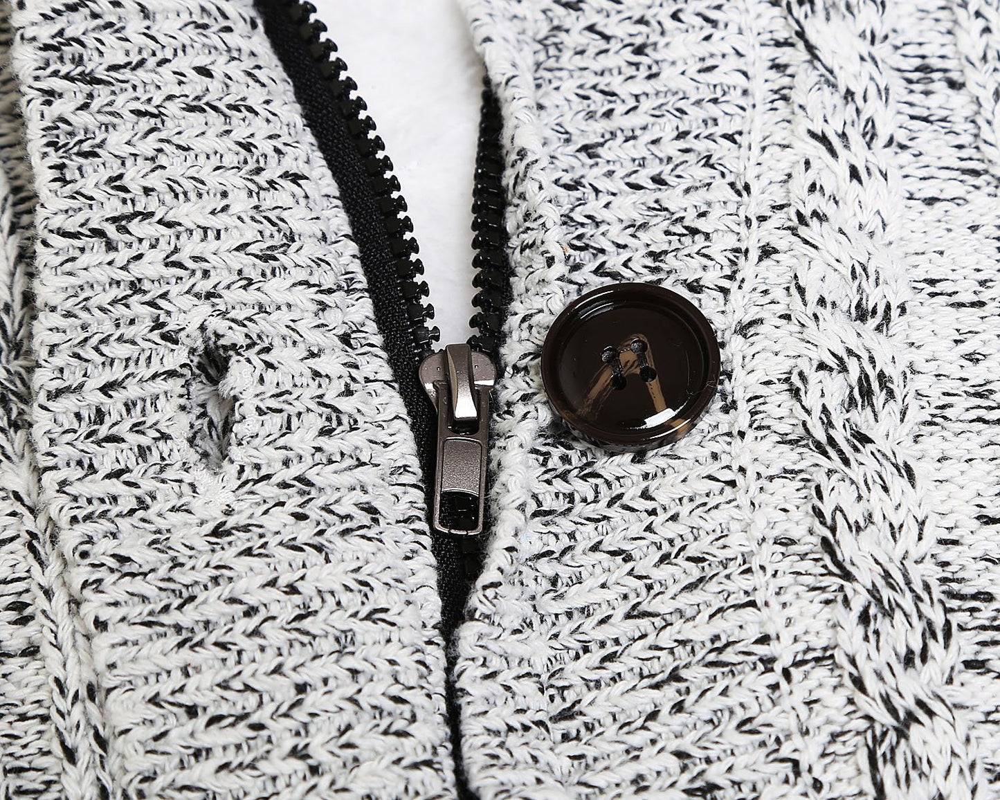 Women Hooded Knit Cardigans Button Cable Sweater Coat