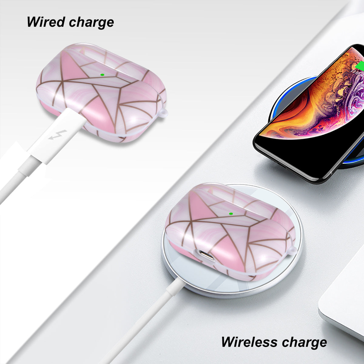 Airpods Pro Case Cover with Sunflower Skin,OLEBAND Cute Hard Protective Shockproof Accessory with Keychain for Men Women and Girls,Compatible for Apple Airpods Pro 3 Charging Case Front LED Visible