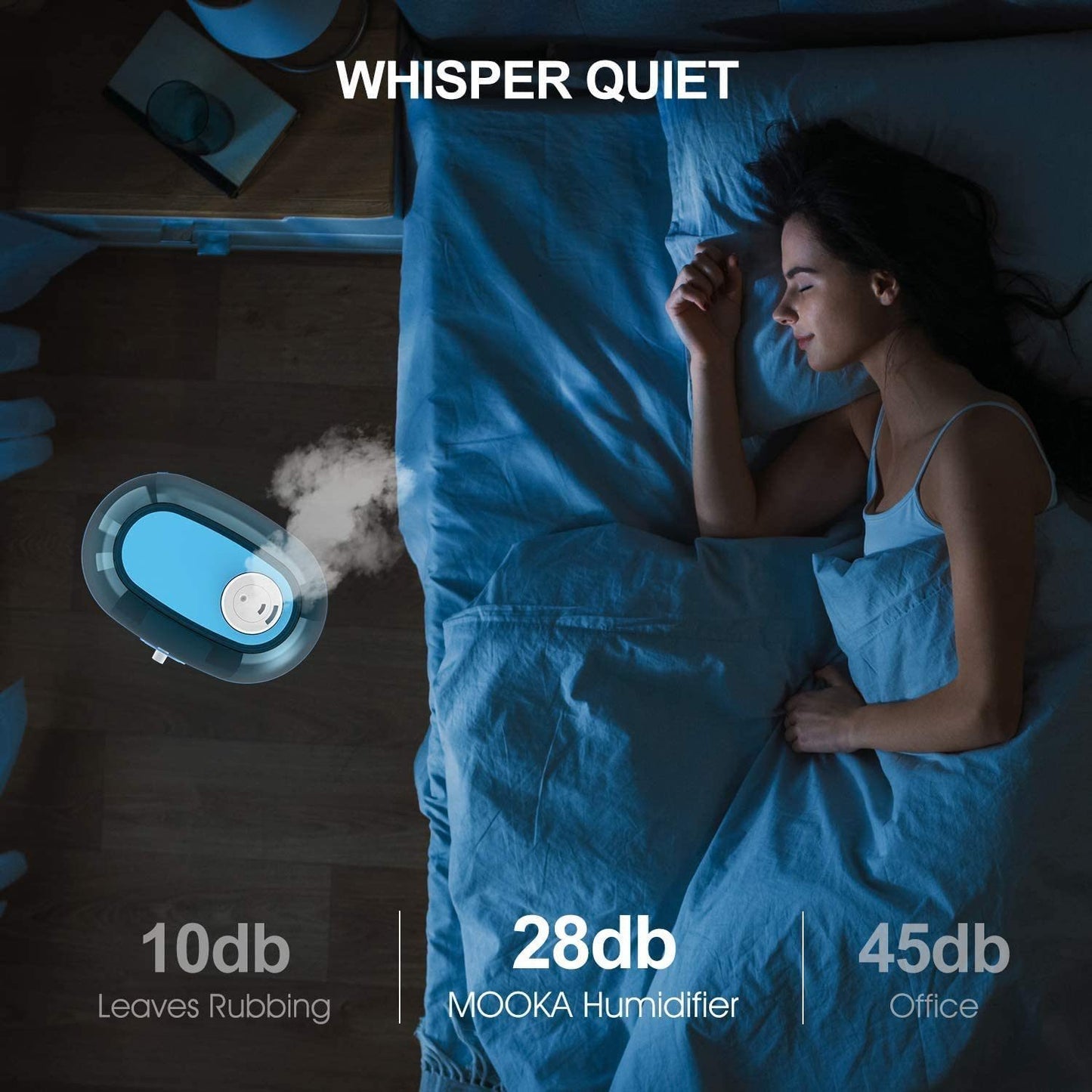 MOOKA 5L (1.32Gal) Ultrasonic Cool Mist Humidifier (Lasts up to 50 Hours)