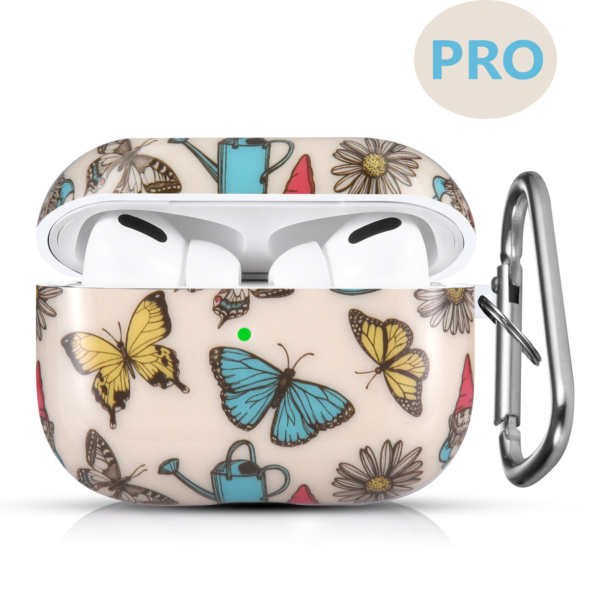 Airpods Pro Case Cover with Sunflower Skin,OLEBAND Cute Hard Protective Shockproof Accessory with Keychain for Men Women and Girls,Compatible for Apple Airpods Pro 3 Charging Case Front LED Visible