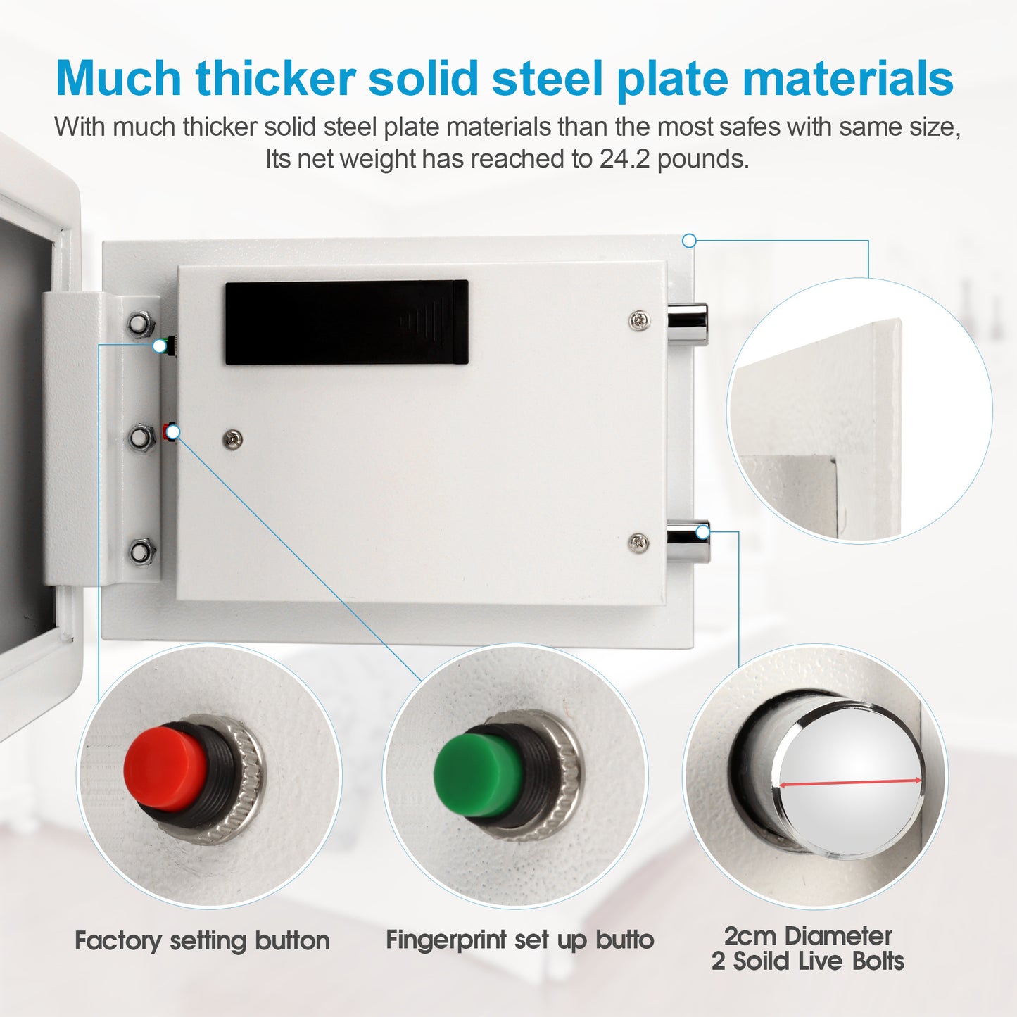 TIGERKING Biometric Safe Fingerprint Safe Agile Fingerprint Recognition System,Convenient and Rapid Opening, Great for Home, Hotel, Office, Say Goodbye to Complicated Numerical Passcodes