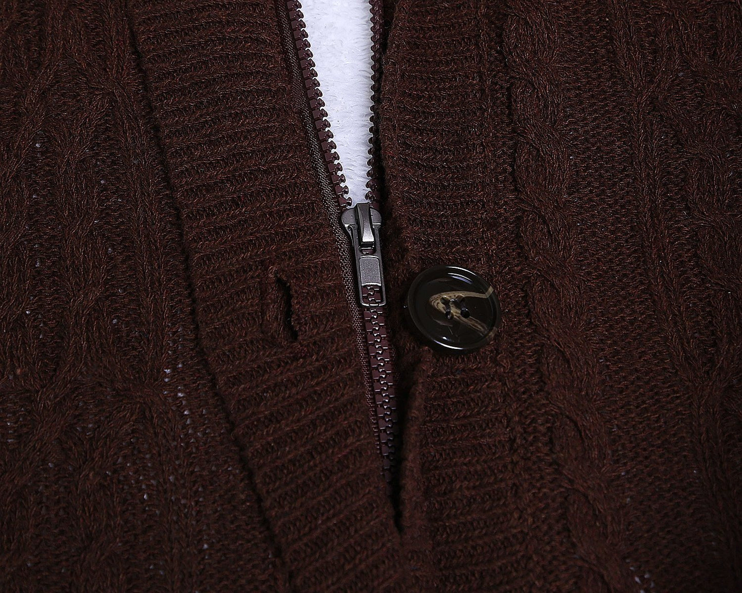 Women Hooded Knit Cardigans Button Cable Sweater Coat