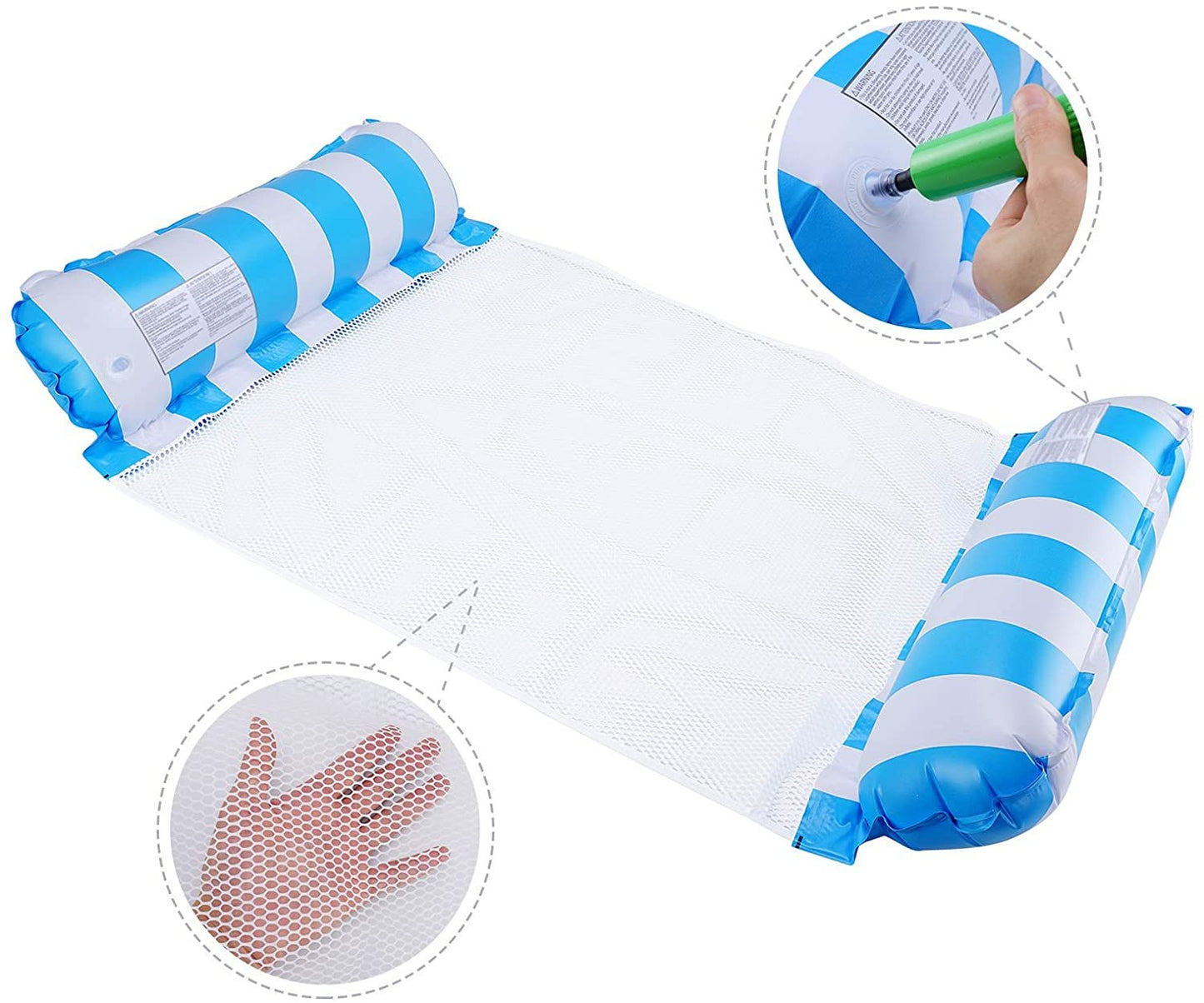 Premium Swimming Pool Float Hammock, Multi-Purpose Inflatable Hammock,Water Hammock Lounge(red,blue,orange)