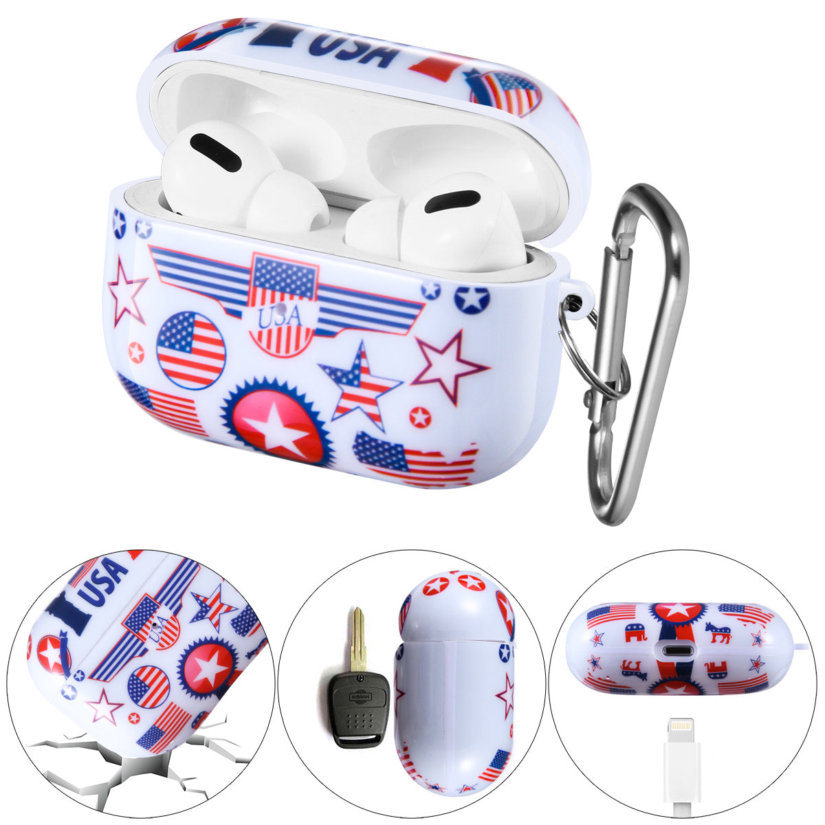 Airpods Pro Case Cover with Sunflower Skin,OLEBAND Cute Hard Protective Shockproof Accessory with Keychain for Men Women and Girls,Compatible for Apple Airpods Pro 3 Charging Case Front LED Visible