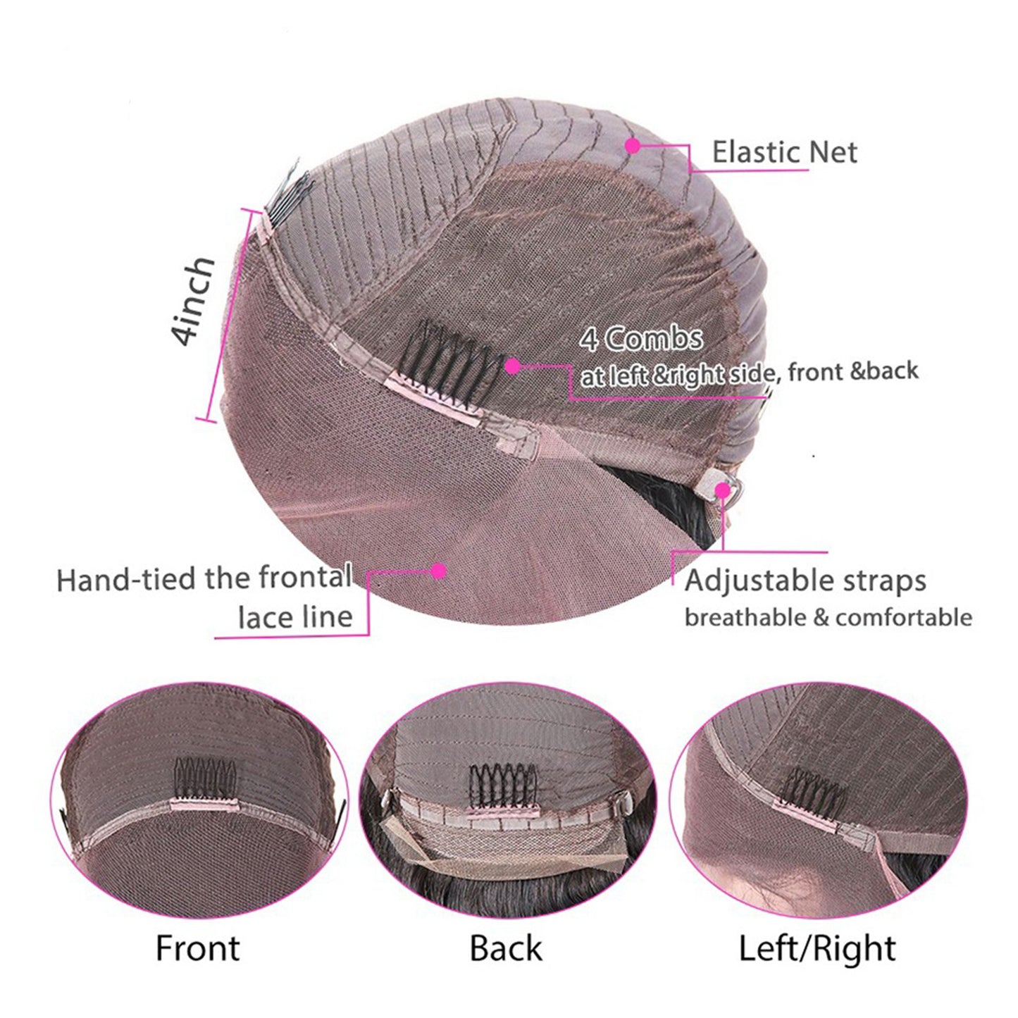 Brazilian Body Wave Lace Front Wig 150% Denisty Brazilian Lace Front Human Hair Wig Pre Plucked Hairline with Baby Hair Natural Color