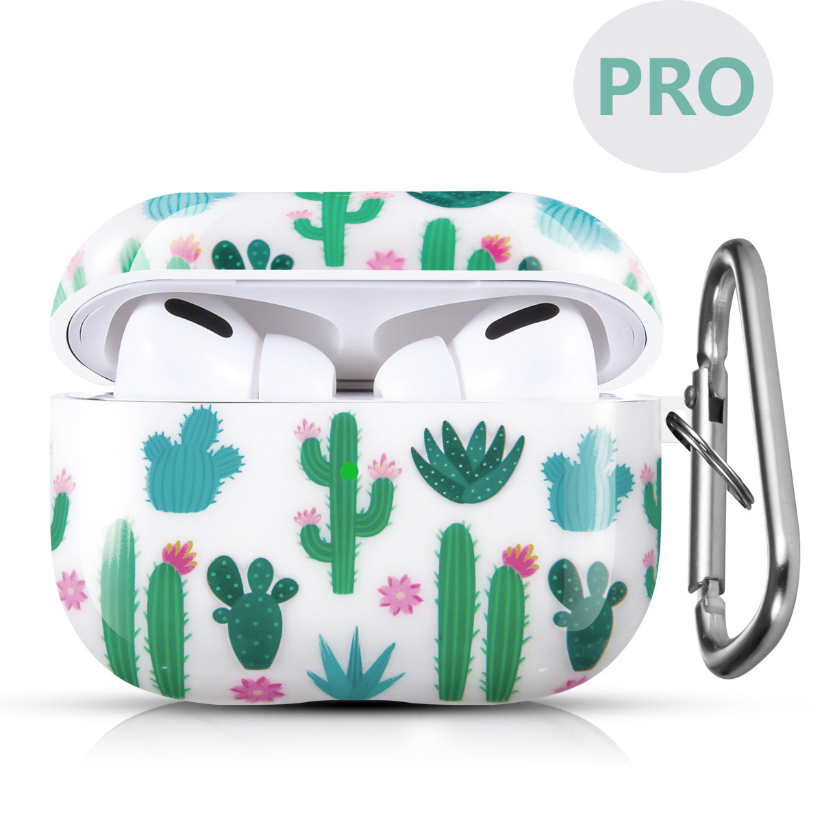 Airpods Pro Case Cover with Sunflower Skin,OLEBAND Cute Hard Protective Shockproof Accessory with Keychain for Men Women and Girls,Compatible for Apple Airpods Pro 3 Charging Case Front LED Visible