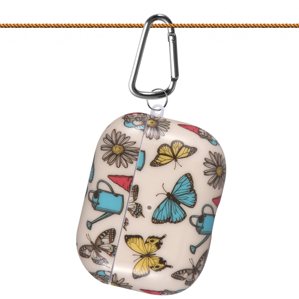 Airpods Pro Case Cover with Sunflower Skin,OLEBAND Cute Hard Protective Shockproof Accessory with Keychain for Men Women and Girls,Compatible for Apple Airpods Pro 3 Charging Case Front LED Visible