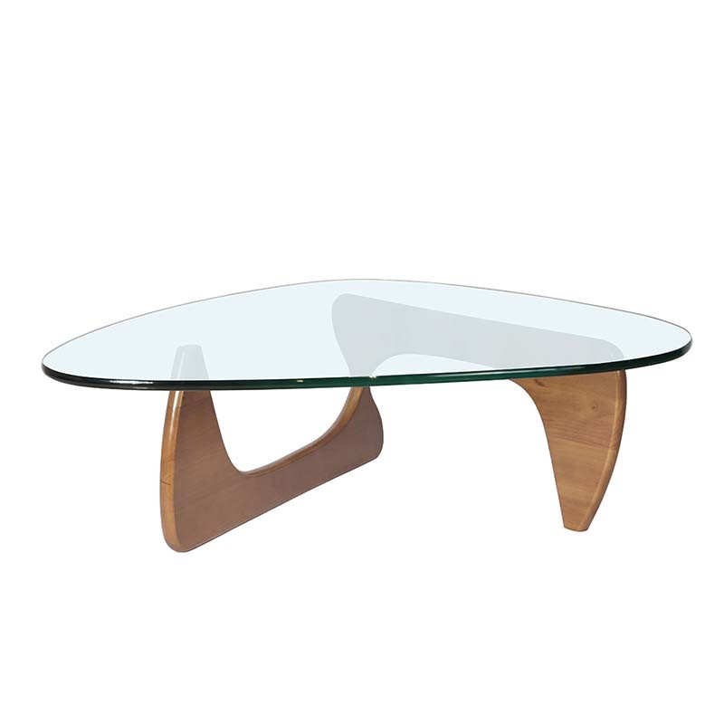 Modern triangle shaped glass coffee table living room furniture"'