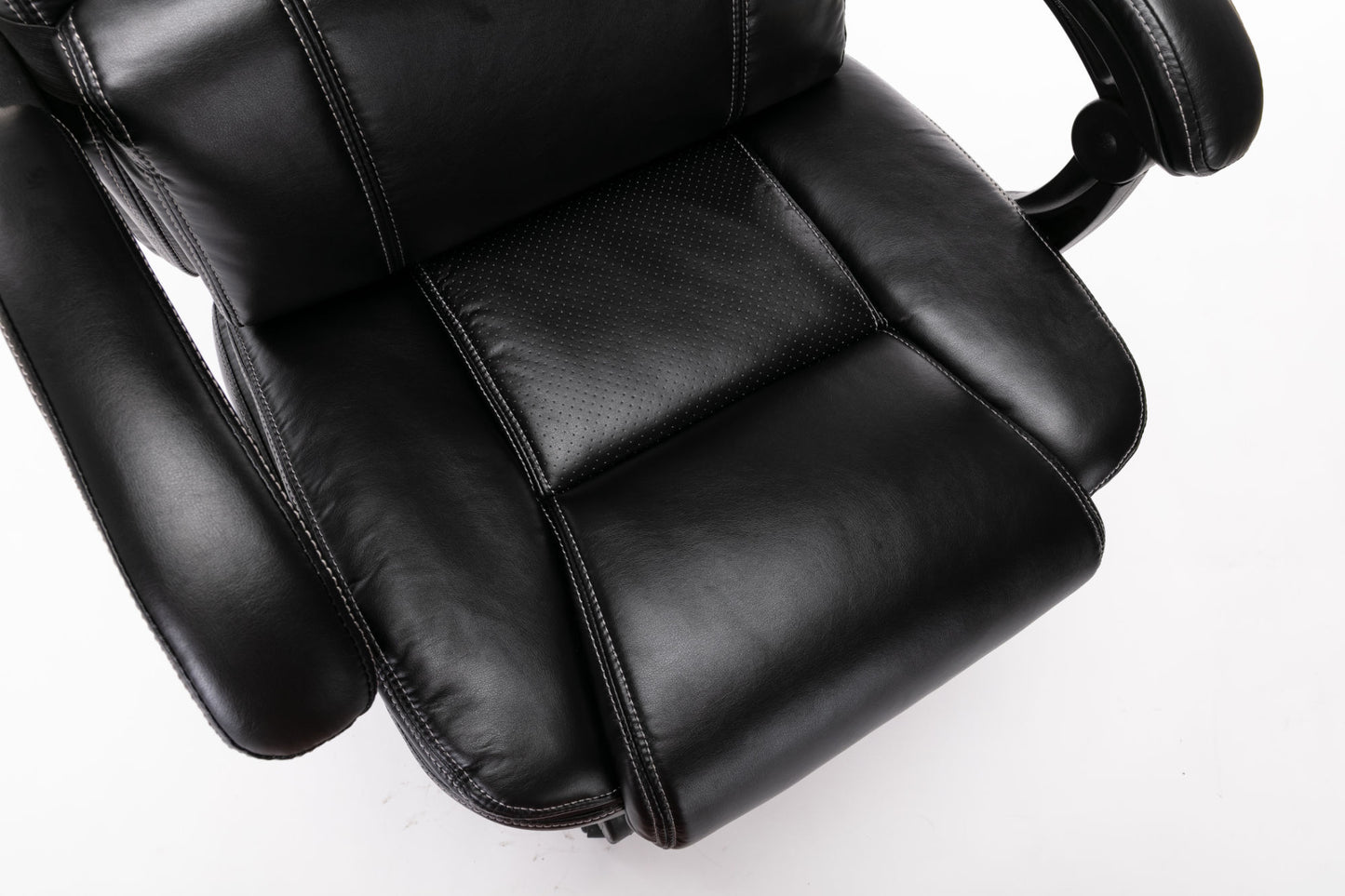 Big and Tall Reclining Office Chair - High Back Executive Computer Desk Chair with Adjustable Built-in Lumbar Support, Angle Recline Locking System and Footrest, Thick Padding for Comfort