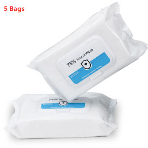 55PCS / Bag Alcohol Wipes Disinfection Disposable Hand Wipes Antibacterial Skin Cleaning Care Sterilization First Aid Wipes Home