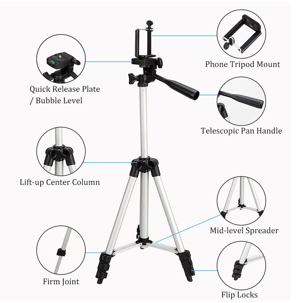 Free shipping Flexible Portable Aluminum Tripod Stand With Bag For Canon Nikon DSLR Camera New YJ
