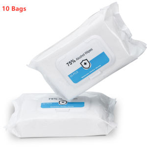 55PCS / Bag Alcohol Wipes Disinfection Disposable Hand Wipes Antibacterial Skin Cleaning Care Sterilization First Aid Wipes Home