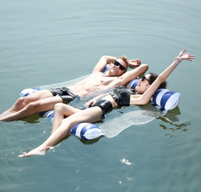 Premium Swimming Pool Float Hammock, Multi-Purpose Inflatable Hammock,Water Hammock Lounge(red,blue,orange)