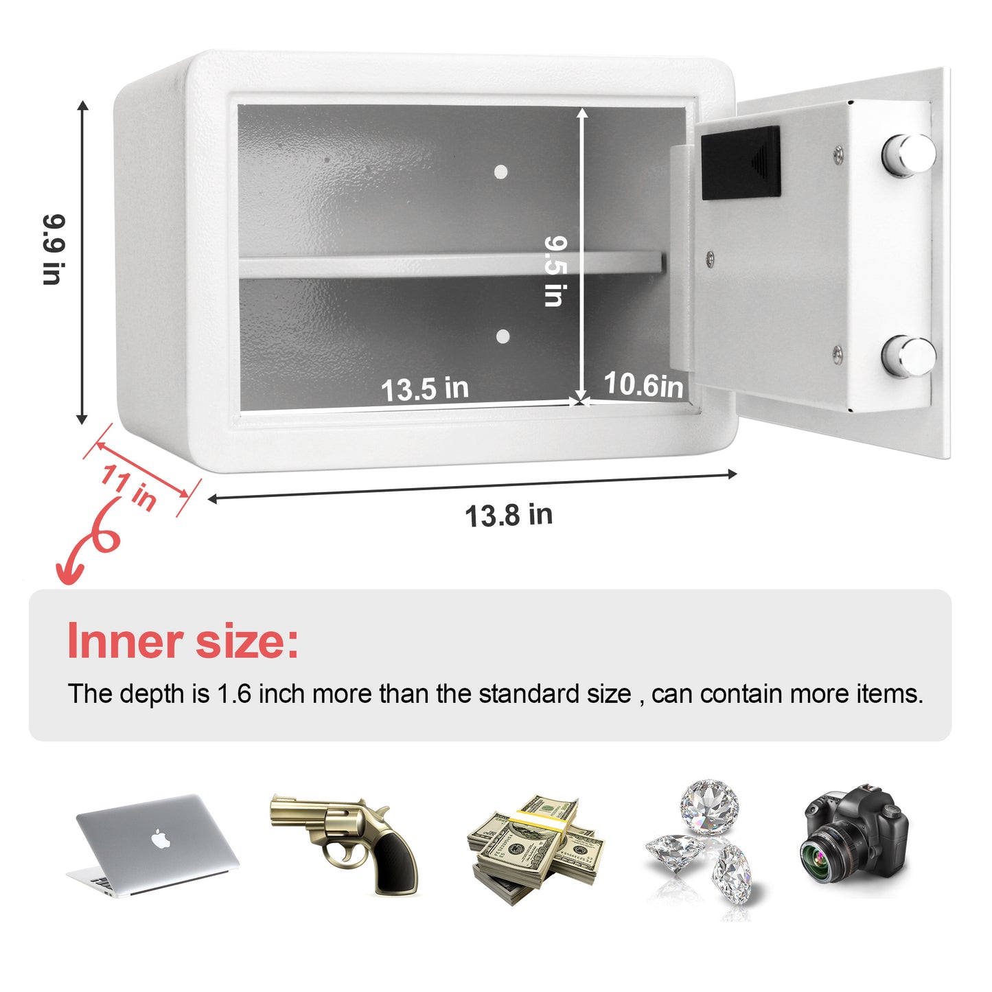 TIGERKING Biometric Safe Fingerprint Safe Agile Fingerprint Recognition System,Convenient and Rapid Opening, Great for Home, Hotel, Office, Say Goodbye to Complicated Numerical Passcodes