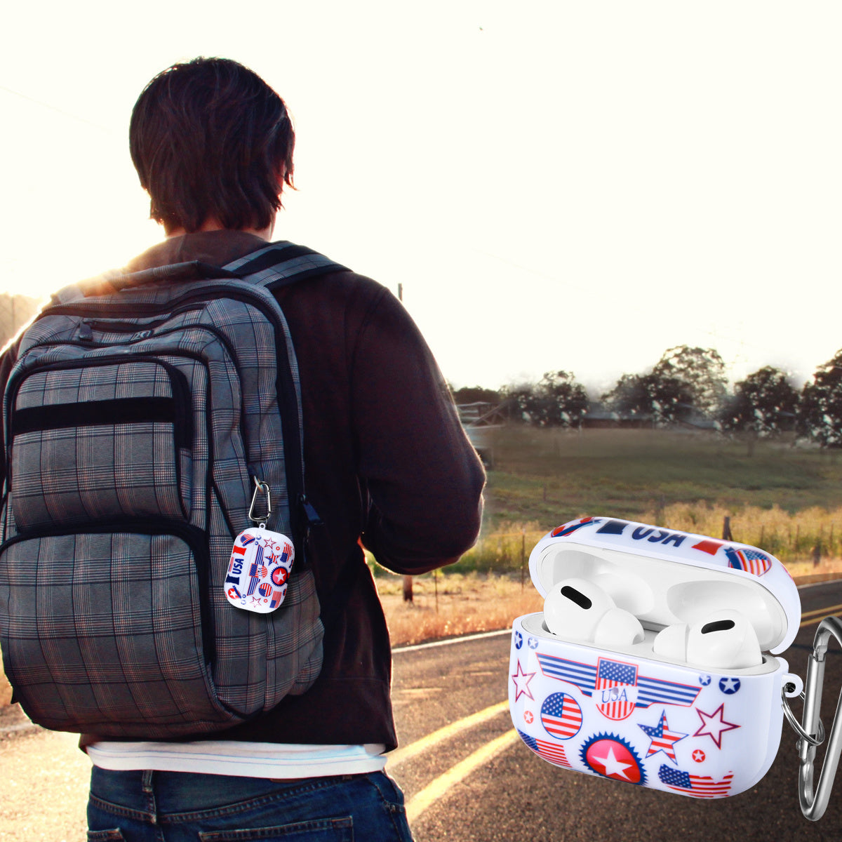 Airpods Pro Case Cover with Sunflower Skin,OLEBAND Cute Hard Protective Shockproof Accessory with Keychain for Men Women and Girls,Compatible for Apple Airpods Pro 3 Charging Case Front LED Visible