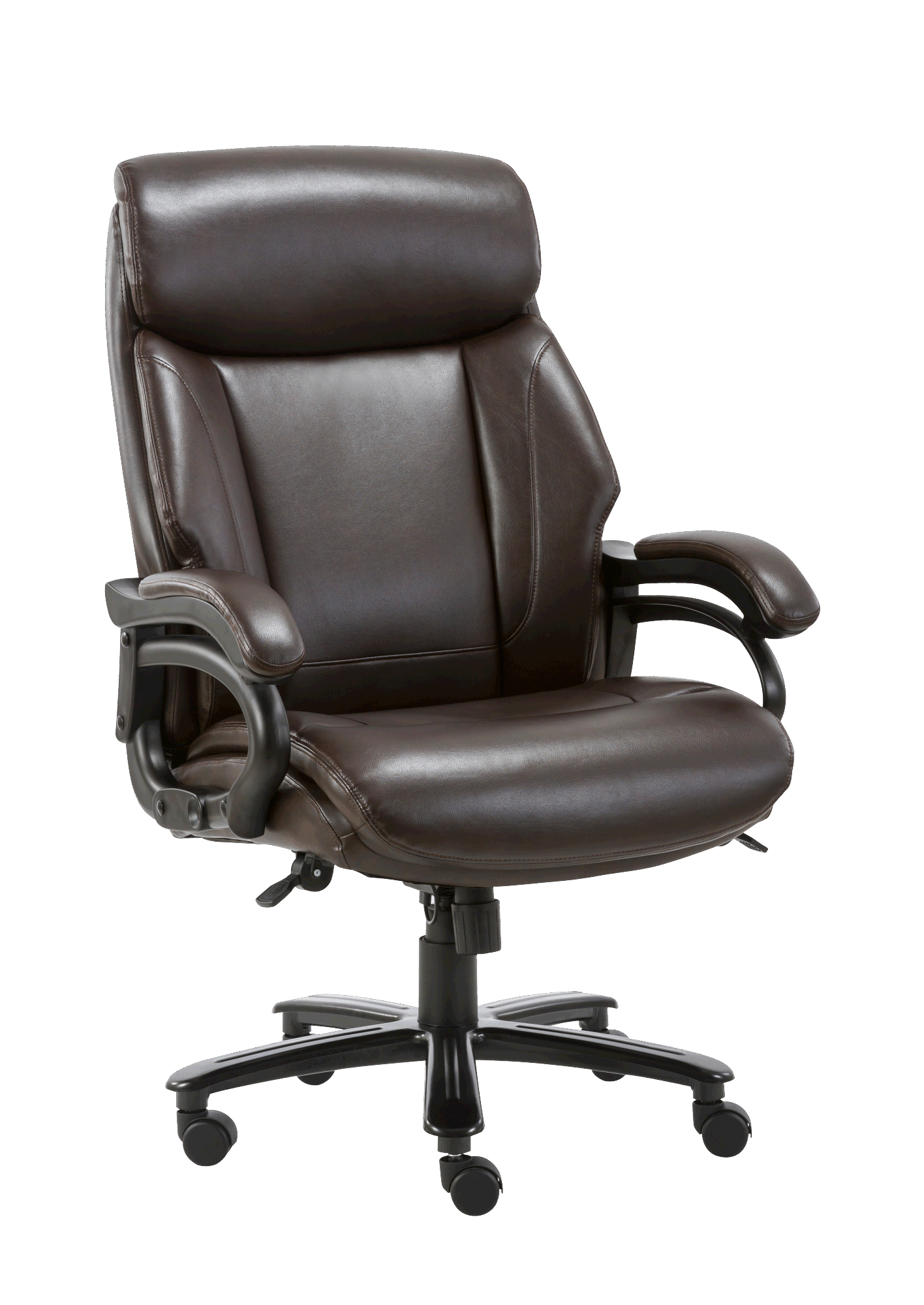 High Back Big & Tall 400lb Bonded Leather Office Chair Large Executive Desk Computer Swivel Chair - Heavy Duty Metal Base, Adjustable Tilt Angle, Ergonomic Design for Lumbar Support