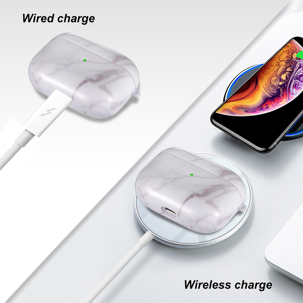 Airpods Pro Case Cover with Sunflower Skin,OLEBAND Cute Hard Protective Shockproof Accessory with Keychain for Men Women and Girls,Compatible for Apple Airpods Pro 3 Charging Case Front LED Visible