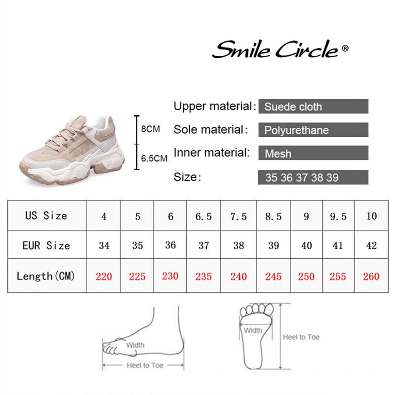 Smile Circle Women Sneakers Breathable Shoes 2019 spring new Flat Platform shoes girl Thick bottom Outdoor Ladies shoes