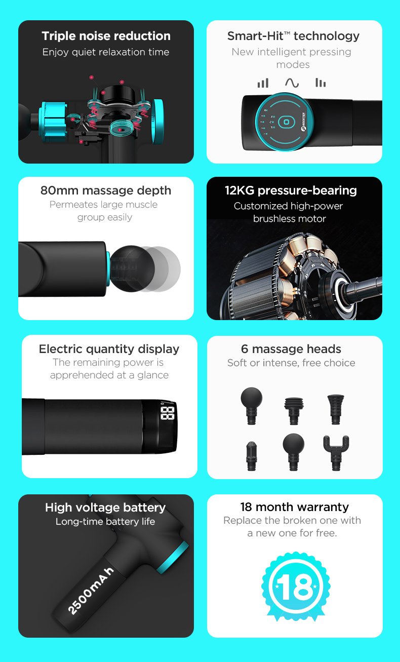 BOOSTER M2 Muscle Massage Gun AI-Hit Neck Muscle Massager Pain Therapy for Body Massage Relaxation Pain Relief