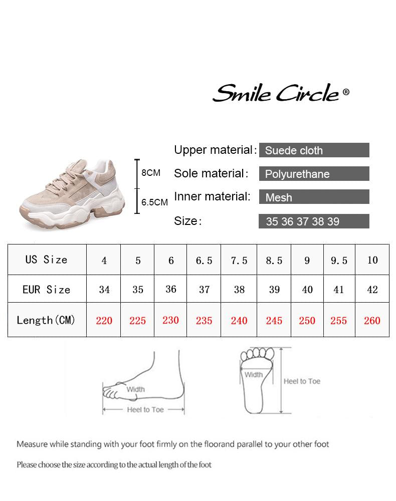Smile Circle Women Sneakers Breathable Shoes 2019 spring new Flat Platform shoes girl Thick bottom Outdoor Ladies shoes